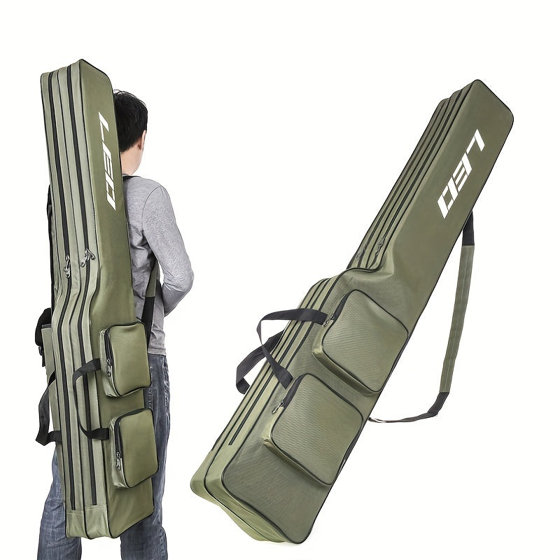 LEOFISHING Fishing Tackle Storage Bag 130cm427ft Portable Fishing Rod Reel Organizer Fishing Pole Gear Tool Cases Carrier Two Layer Large Capacity Travel Fishing Cover Bag