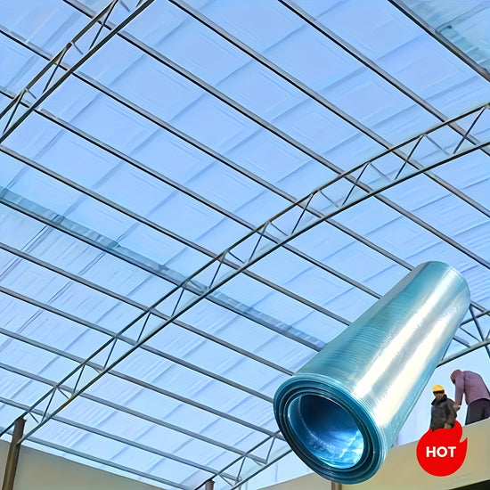 1 Roll Large Polycarbonate Roof Panel  UV Resistant Transparent Insulated Daylighting Film Durable WeatherResistant Cover for Greenhouses Horticulture Agriculture  Construction Sun Shading  Heat Retention Easy Installation with Adhesive Strips G