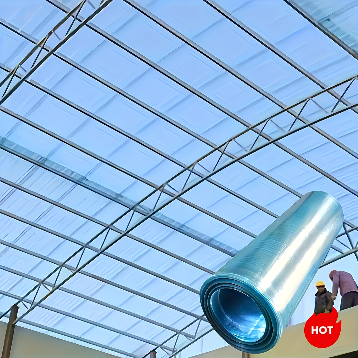 1 Roll Large Polycarbonate Roof Panel  UV Resistant Transparent Insulated Daylighting Film Durable WeatherResistant Cover for Greenhouses Horticulture Agriculture  Construction Sun Shading  Heat Retention Easy Installation with Adhesive Strips G