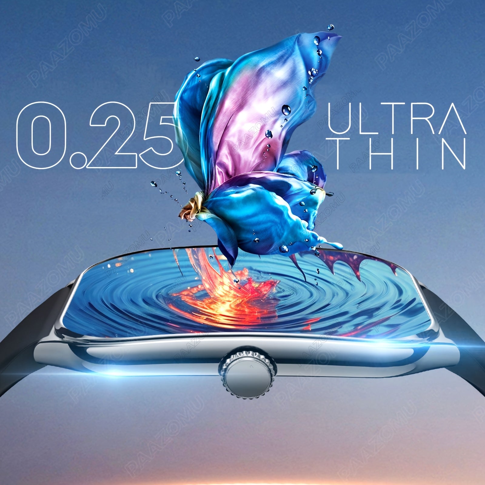 UltraThin 196 AMOLED Smartwatch for iPhone  Android  HD Wireless 50 Music  Calls