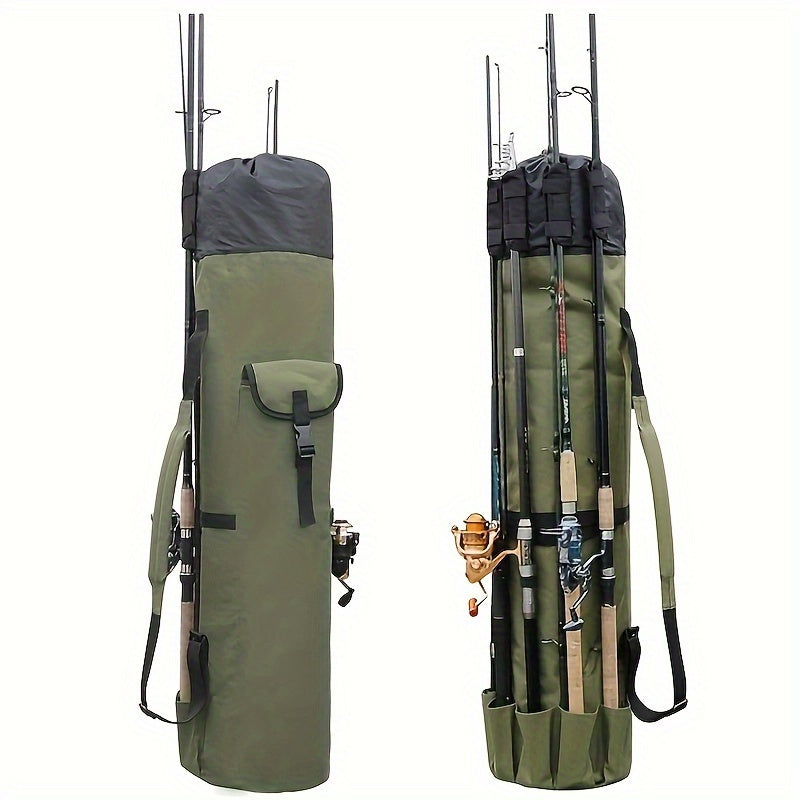 Durable Fishing Rod Bag Durable Green 1pc Fishing Rod Bag  Multifunction Large Capacity High Quality Rod Case Folding Fishing Tackle Carry Bag