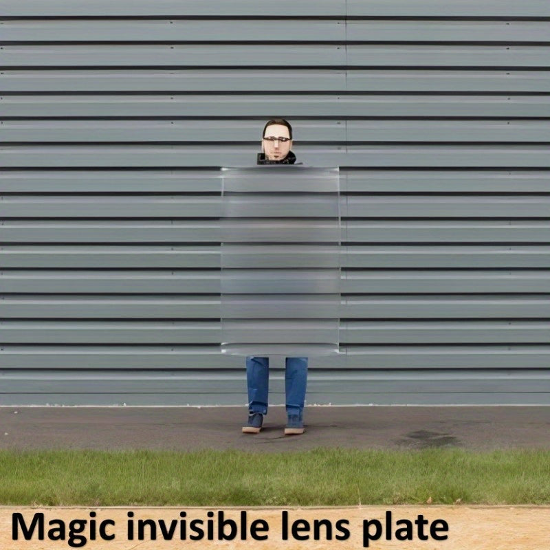 1pc Magic Invisibility Lens Plate  Optical Illusion Effect Portable Design for Camping Parties Entertainment  Street Magic Performances  Transparent PE Material Magic Trick Accessory Beachside Setup Durable Magic Item